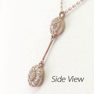 ダイヤモンド ネックレス レディース ゴールド 18k ペンダント アンティーク ミル 18金 k18 PG揺れる 誕生日 プレゼント 父の日の画像