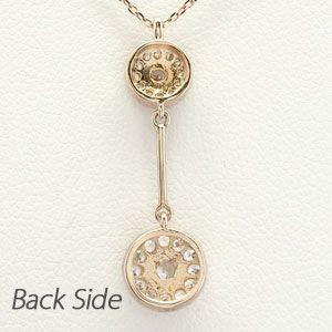 ダイヤモンド ネックレス レディース ゴールド 18k ペンダント アンティーク ミル 18金 k18 PG揺れる 誕生日 プレゼント 父の日の画像
