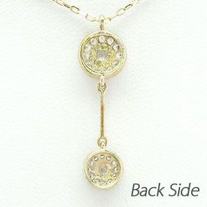 ダイヤモンド ネックレス レディース ゴールド 18k ペンダント アンティーク ミル 18金 k18 YG揺れる 誕生日 プレゼント 父の日の画像