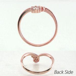 リング 指輪 レディース ダイヤモンド ゴールド 18k V字 Vライン 18金 k18 PG 父の日の画像