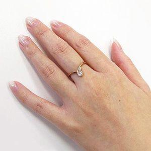 リング 指輪 レディース ダイヤモンド ゴールド 18k V字 Vライン 18金 k18 PG 父の日の画像