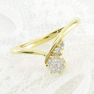 リング 指輪 レディース ダイヤモンド ゴールド 18k V字 Vライン 18金 k18 YG 父の日の画像