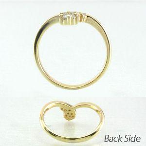 リング 指輪 レディース ダイヤモンド ゴールド 18k V字 Vライン 18金 k18 YG 父の日の画像