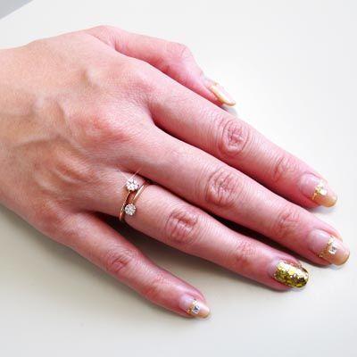 リング 指輪 レディース ダイヤモンド ゴールド 18k フラワー k18 PG 父の日の画像