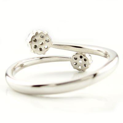 リング 指輪 レディース ゴールド 18k ダイヤモンド フラワー k18 父の日の画像