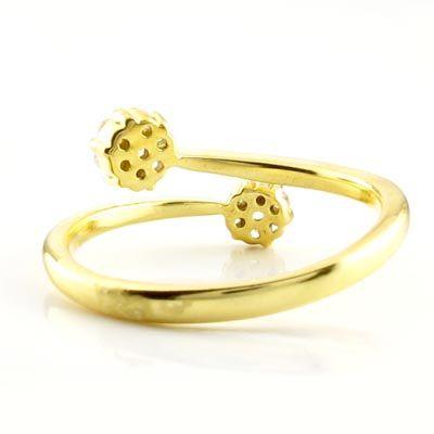 ダイヤモンド リング 指輪 ゴールド 18k フラワー k18 YG 父の日の画像