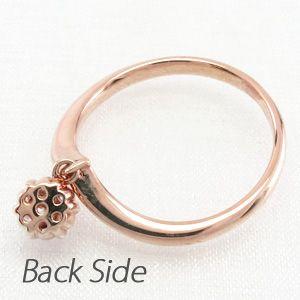 リング 指輪 レディース ダイヤモンド ゴールド 18k V字 フラワー スイング 揺れる 18金 k18 PG 父の日の画像