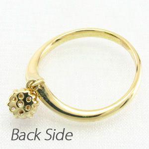 リング 指輪 レディース ダイヤモンド ゴールド 18k V字 フラワー スイング ゆれる 18金 k18 YG 父の日の画像