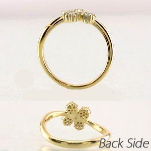 リング 指輪 レディース ダイヤモンド ゴールド 18k フラワー 18金 k18 YG 父の日の画像