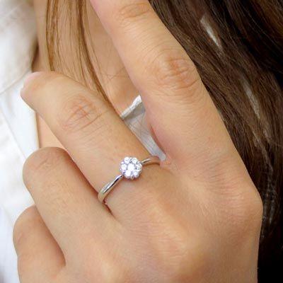 リング 指輪 レディース ゴールド 18k ダイヤモンド フラワー k18 父の日の画像