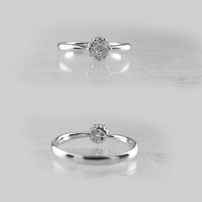 リング 指輪 レディース ゴールド 18k ダイヤモンド フラワー k18 父の日の画像