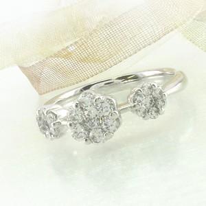 リング 指輪 レディース ゴールド 10k ダイヤモンド ミステリー フラワー 10金 K10 0.50ｃｔ 父の日の画像