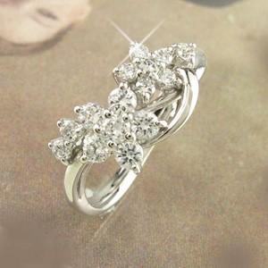 リング 指輪 レディース ゴールド 10k ダイヤモンド フラワー 10金 K10 0.50ｃｔ 父の日の画像