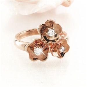 リング 指輪 レディース ダイヤモンド ゴールド 18k フラワー ピンキー 18金 k18 父の日の画像