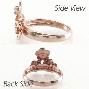 リング 指輪 レディース ダイヤモンド ゴールド 18k フラワー ピンキー 18金 k18 父の日の画像