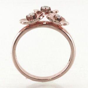 リング 指輪 レディース ダイヤモンド ゴールド 18k フラワー ピンキー 18金 k18 父の日の画像