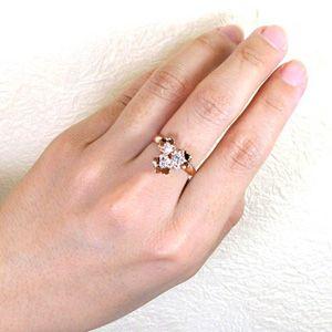 リング 指輪 レディース ダイヤモンド ゴールド 18k フラワー ピンキー 18金 k18 父の日の画像