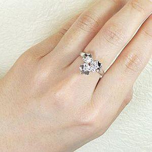 リング 指輪 レディース ゴールド 18k ダイヤモンド フラワー ピンキー ピンキー18金 k18 父の日の画像