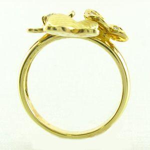 ダイヤモンド リング 指輪 ゴールド 18k フラワー 蝶 蝶々 バタフライ 