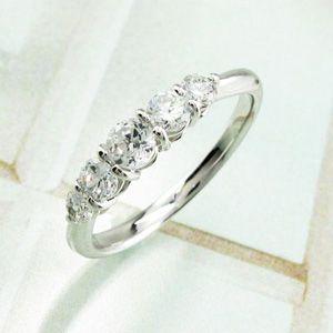 エタニティリング ダイヤモンド ハーフ 指輪 5石 プラチナ 900 SIクラス 0.50ct 父の日の画像