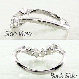 エタニティリング ダイヤモンド ハーフ 指輪 V字 Vライン 5石 プラチナ