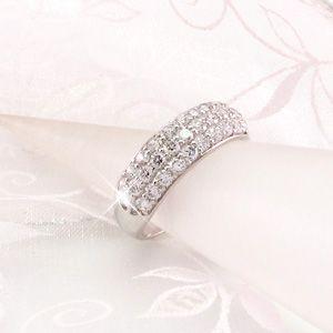 パヴェリング 指輪 レディース ダイヤモンド 1.00ct プラチナ 900 父の 
