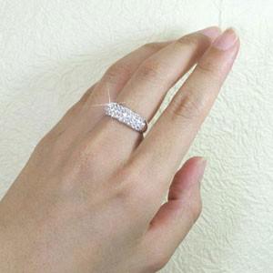 パヴェリング 指輪 レディース ダイヤモンド ゴールド 10k 1.00ct 10金 K10 父の日の画像