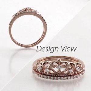 エタニティリング ダイヤモンド ゴールド 指輪 18k ダイヤ ティアラ ハート クラウン 父の日の画像