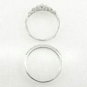 エタニティリング ダイヤモンド ゴールド 指輪 18k ティアラ ハート セット 華奢 k18 父の日の画像