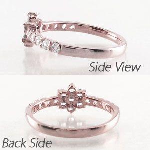 リング 指輪 レディース ダイヤモンド ゴールド 18k フラワー 18金 k18 PG 0.50ｃｔ 父の日の画像