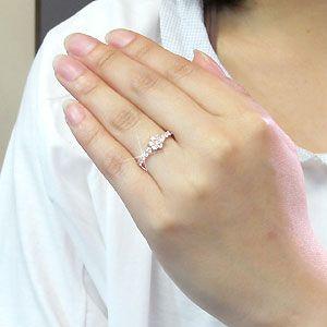 リング 指輪 レディース ダイヤモンド ゴールド 18k フラワー 18金 k18 PG 0.50ｃｔ 父の日の画像