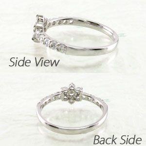 リング 指輪 レディース ゴールド 18k ダイヤモンド フラワー 18金 k18 0.50ｃｔ 父の日の画像
