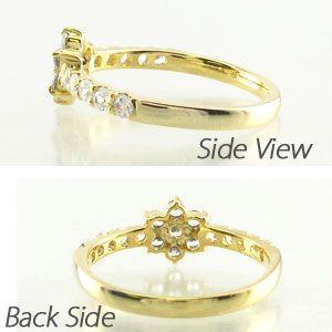 ダイヤモンド リング 指輪 ゴールド 18k フラワー 18金 k18 YG 0.50ｃｔ 父の日の画像
