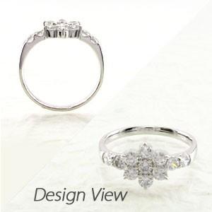 リング 指輪 レディース ゴールド 10k ダイヤモンド フラワー 10金 K10 0.70ct 父の日の画像