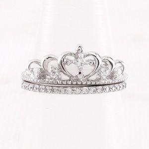 エタニティリング ダイヤモンド ゴールド 指輪 18k ティアラ ハート ピンキー ファランジ k18 父の日の画像