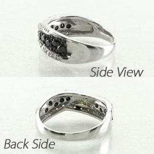 ブラックダイヤモンド リング 指輪 ゴールド k10 10k ダイヤ パヴェ