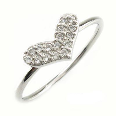ハート リング 指輪 レディース ダイヤモンド パヴェ プラチナ 900 0.10ct 父の日の画像