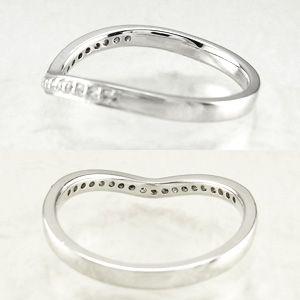 エタニティリング ダイヤモンド ゴールド 18k ハーフ V字 指輪 父の日の画像