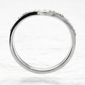 エタニティリング ダイヤモンド ゴールド 18k ハーフ V字 指輪 父の日の画像