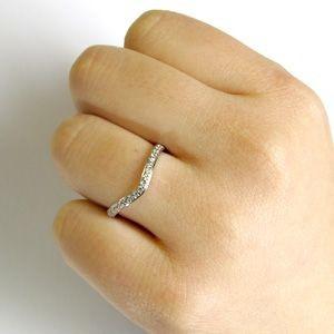 エタニティリング ダイヤモンド イエローゴールド 18k ハーフ V字 マリッジ 結婚指輪 父の日の画像
