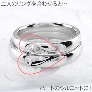 ペアリング ゴールド 10k ダイヤモンド 指輪 マリッジ 結婚 ハート K10 父の日の画像