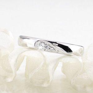 ダイヤモンドリング 甲丸 ハート 地金 プラチナ 900 マリッジ結婚指輪 父の日の画像