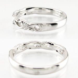 ダイヤモンド ゴールド 18k 透かし アラベスク k18 マリッジ リング結婚指輪 父の日の画像