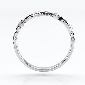 ダイヤモンド ゴールド 18k 透かし アラベスク k18 マリッジ リング結婚指輪 父の日の画像
