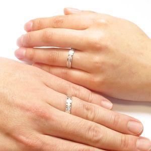 ペアリング ゴールド 18k ダイヤモンド 指輪 結婚 マリッジ クロス 十字架 k18 父の日_3