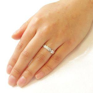 ダイヤモンドリング クロス 十字架 プラチナ 900 マリッジ結婚指輪 父の日の画像