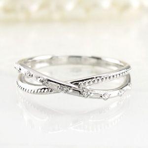 リング 指輪 ゴールド 18k ダイヤモンド アンティーク ミル クロス k18 マリッジ結婚 レディース 父の日の画像