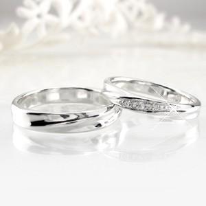 ペアリング ゴールド 10k ダイヤモンド 指輪 結婚 マリッジ ツイスト K10 父の日の画像