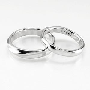 ペアリング ゴールド 10k ダイヤモンド 指輪 結婚 マリッジ ツイスト K10 父の日の画像