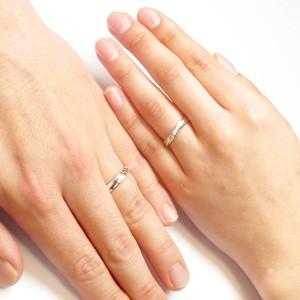 ペアリング ゴールド 10k ダイヤモンド 指輪 結婚 マリッジ ツイスト K10 父の日の画像